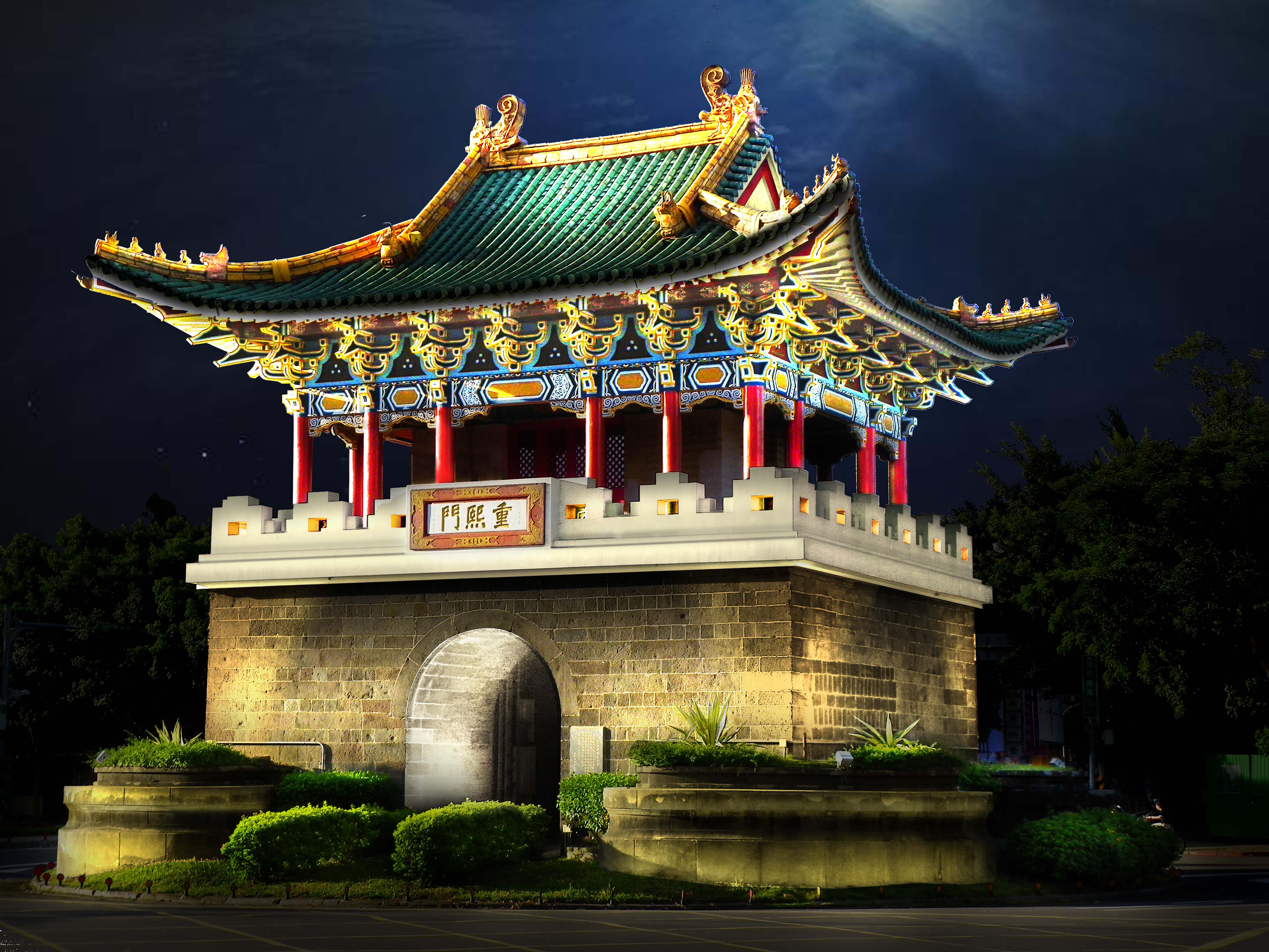 相片6-小南門(重熙門)燈光修復後模擬夜景