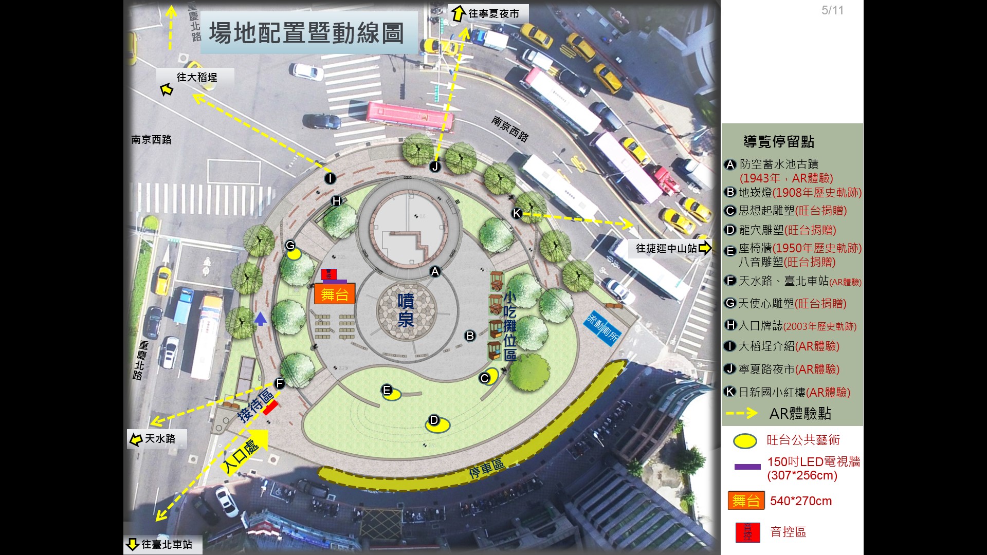 建成圓環場地配置暨動線圖