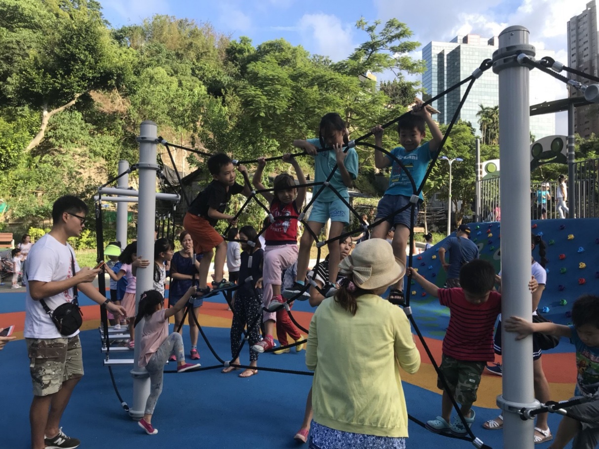 圖3：交叉繩橋適合孩童臂力及協調，挑戰自我(特公盟提供)