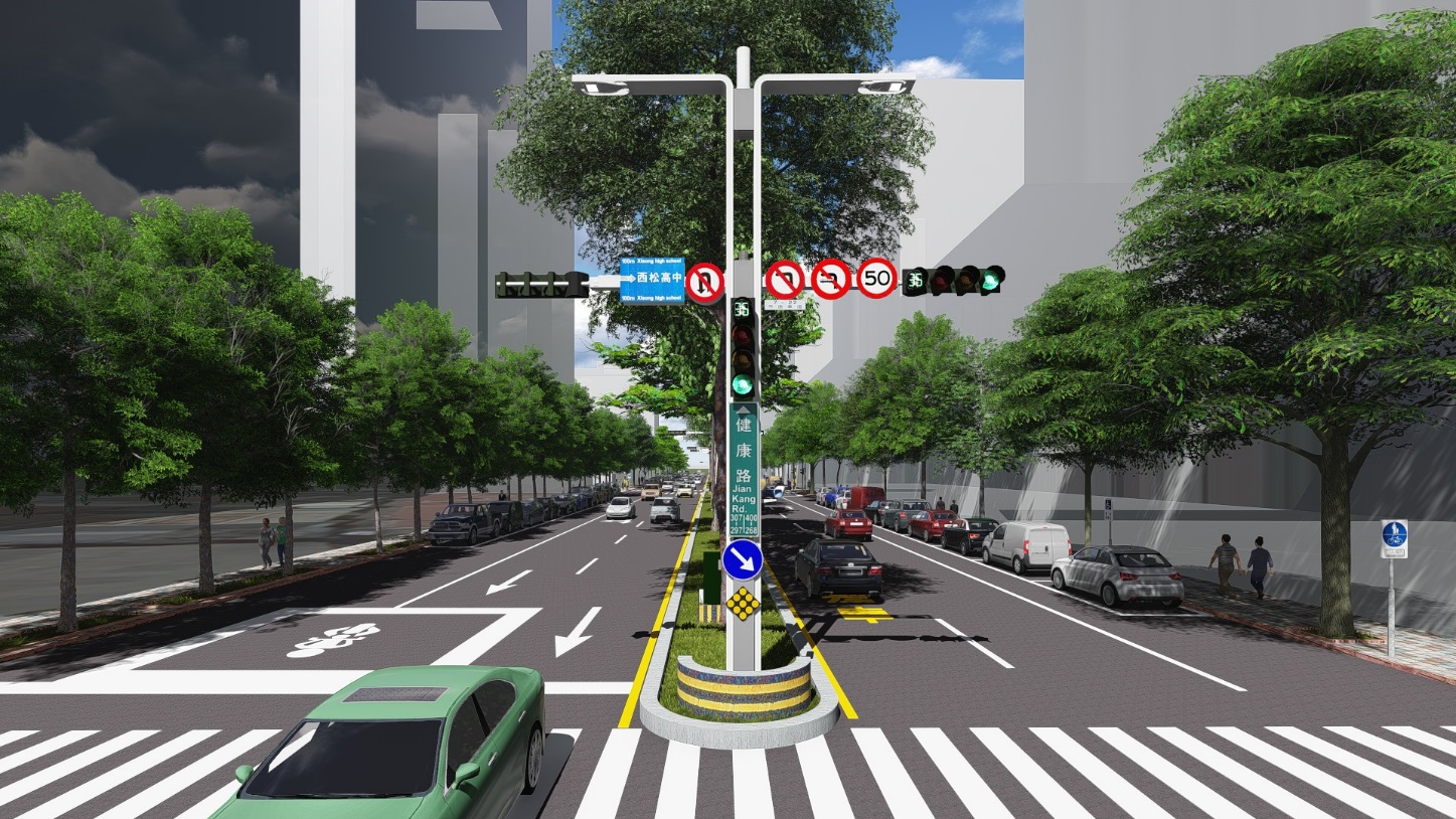 相片5-健康路路燈號誌共桿換裝後模擬圖