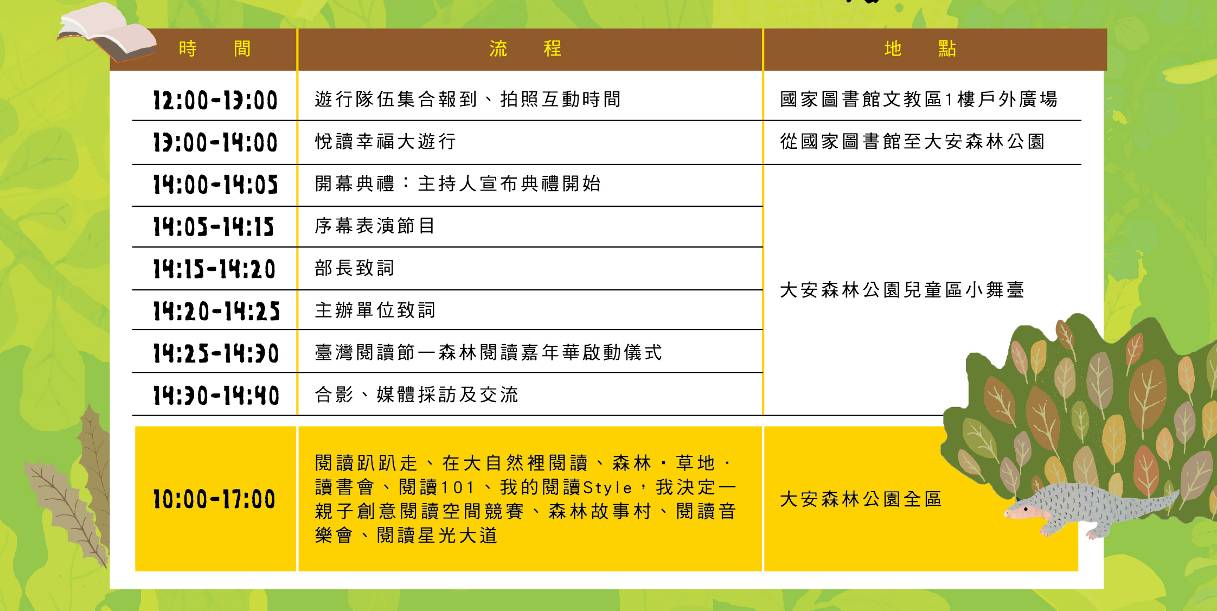 (圖2) 106臺灣閱讀節─愛在森林裡活動流程