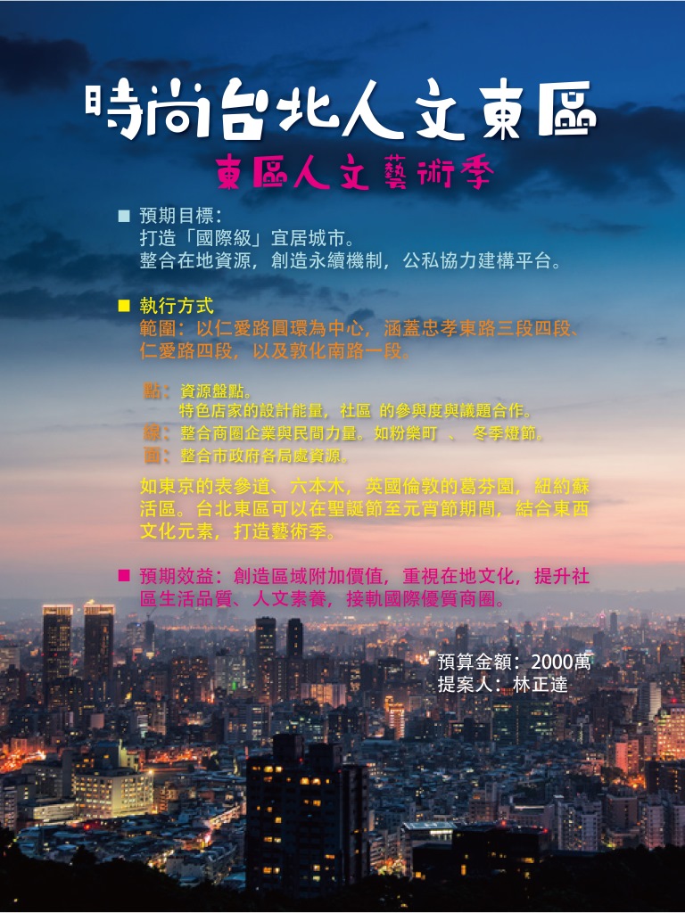 15時尚台北人文東區-東區人文藝術季