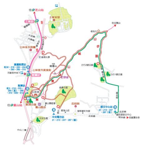 圓山風景區登山步道地圖