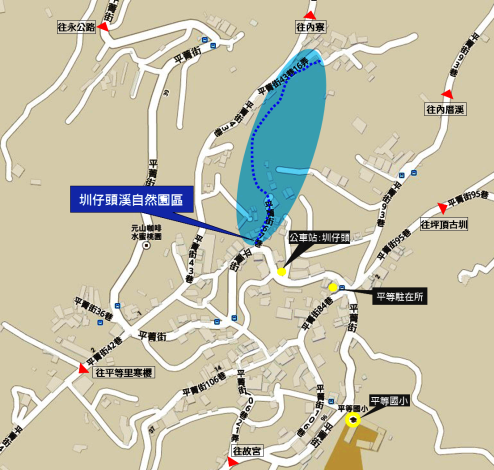 圳仔頭溪自然園區位置圖