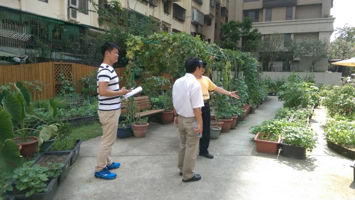 7.許里長介紹鵬程快樂農園內栽培的可食植栽。