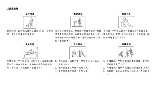 下肢運動類體健設施 6種