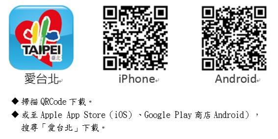 圖1：「愛台北」APP下載方式