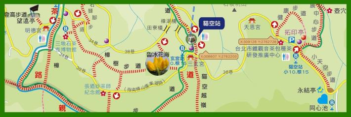 貓空地區步道路線圖