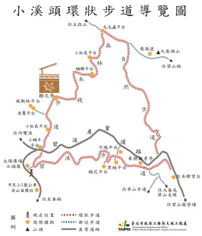 小溪頭環狀步道及周邊景點地圖