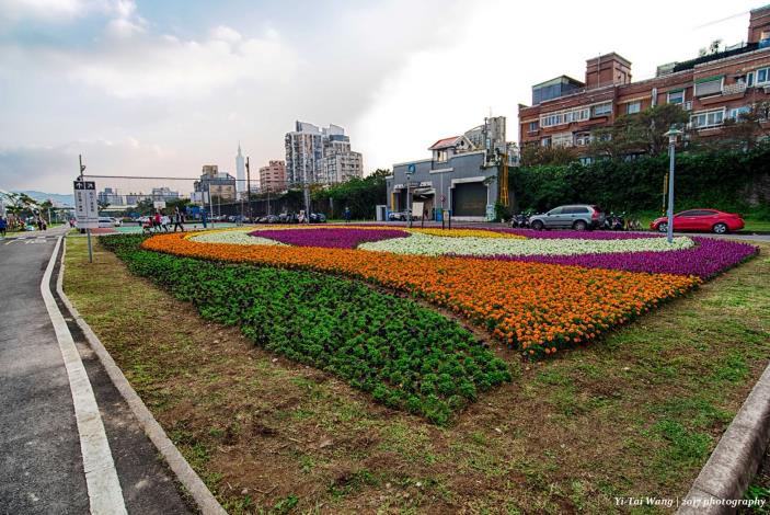 107年臺北市觀山河濱花海 麥帥1橋至麥帥2橋沿線自行車道兩旁 