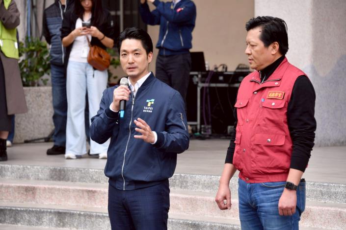 蔣萬安與新北市副市長朱惕之一同視察視察雙北跨域高強度無差別攻擊危安演練-致詞