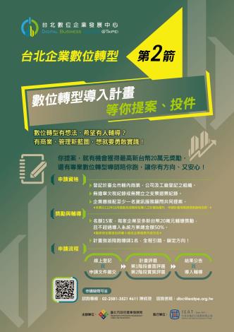 「台北數位企業發展中心」北市府輔導企業每家最高20萬元 (1)