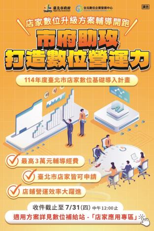 北市推「店家數位基礎導入計畫」，歡迎店家把握機會踴躍報名!