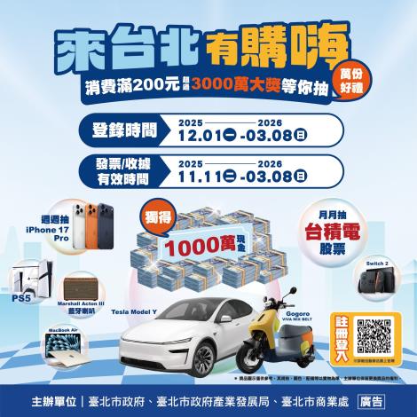 「來台北有購嗨消費歡樂抽」活動