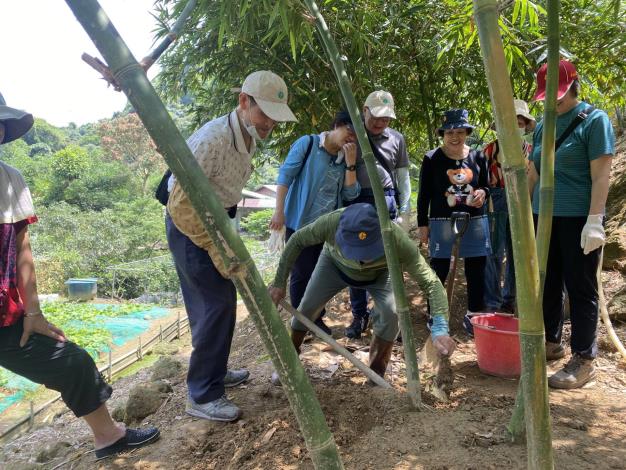 民眾體驗綠竹筍