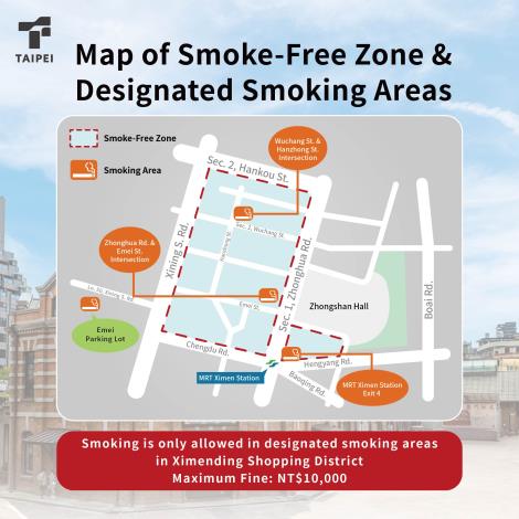 Map of Smoke-Free Zone & Designated Smoking Areas