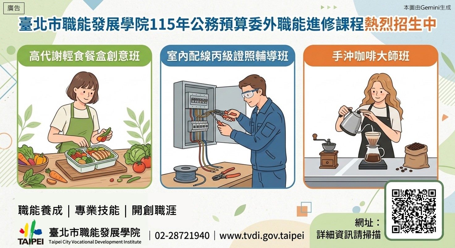 北市職訓班招生！手沖咖啡、健康餐盒班助你圓「頭家夢」