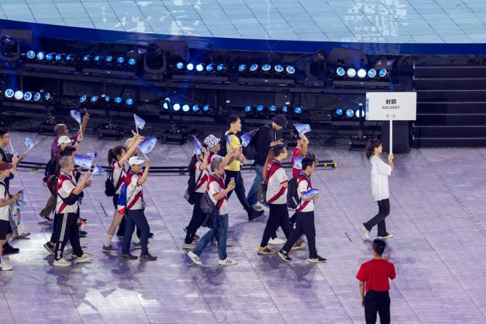 雙北世壯運開幕典禮各國運動選手進場-比賽項目射箭01