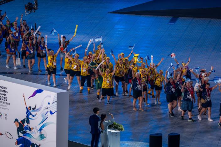 雙北世壯運開幕典禮澳洲曲棍球選手精心打扮進場