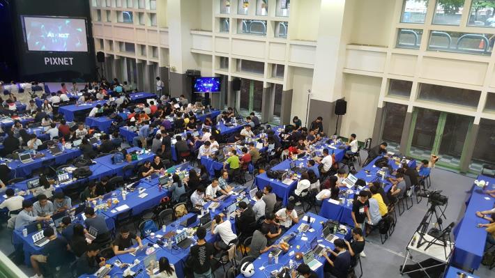 圖說：2018第五屆PIXNET HACKATHON活動比賽會場。