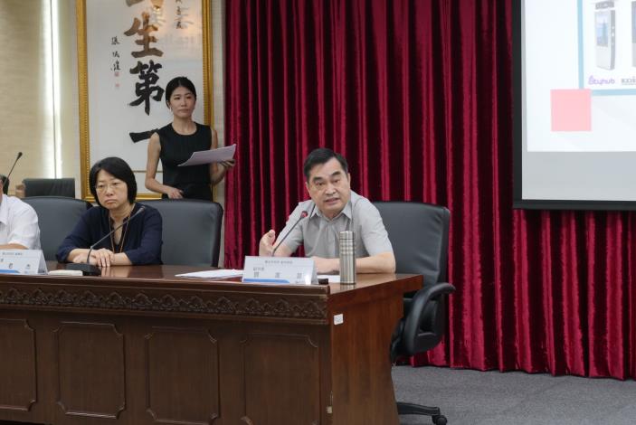 臺北市政府副市長鄧家基出席「Kiosk多媒體資訊站聯合發表記者會」致詞
