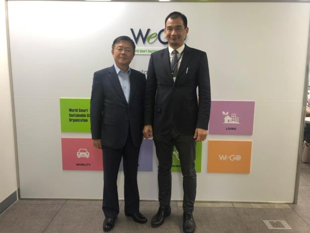 臺北智慧城市專案辦公室李鎮宇主任(左)拜訪WeGO秘書長 Kyong-yul Lee