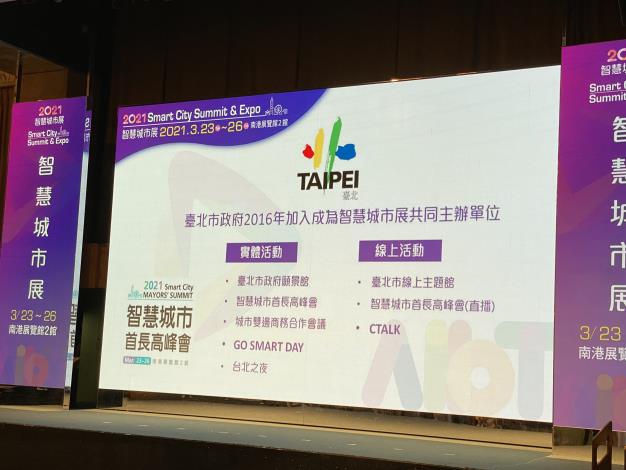 圖3：臺北市政府於「2021智慧城市論壇暨展覽」共同主辦活動項目