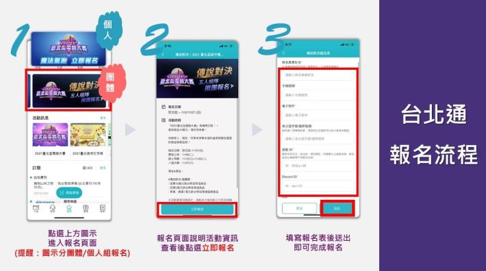 圖2：台北通App報名流程