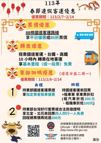 春節連假客運優惠
