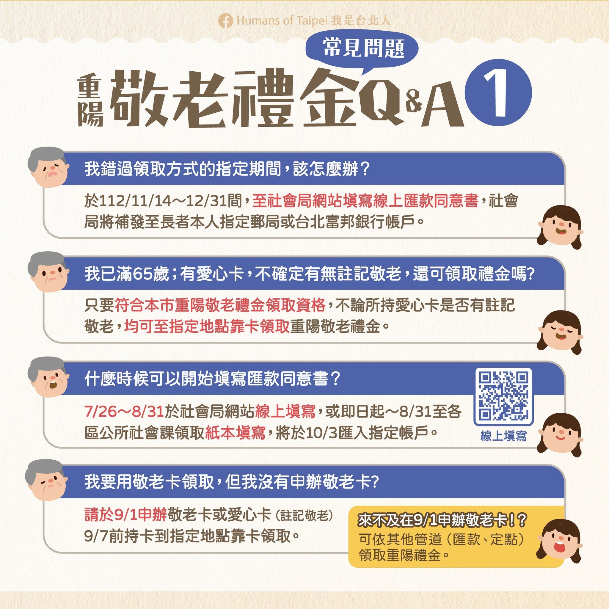 臺北市萬華區公所-里公布欄-重陽敬老金懶人包