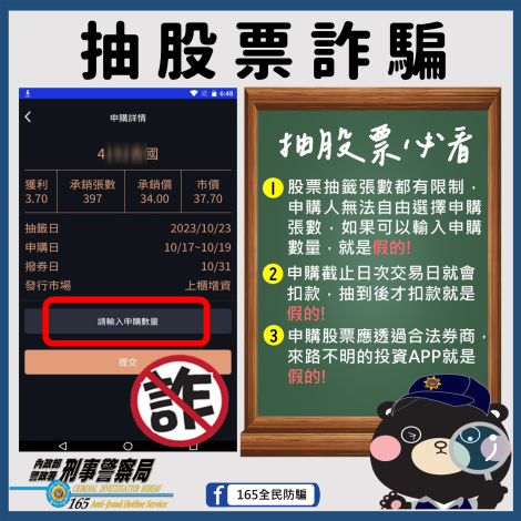 抽股票詐騙-內政部警政署刑事警察局