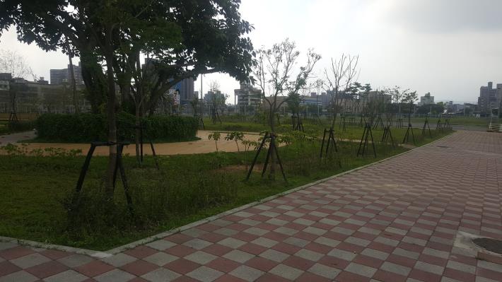 圖7.玉東公園內寬敞的步道，適合健走。