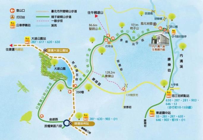 臺北市內溝溪生態展示館周邊環境地圖
