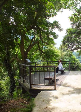 照片5　休憩於樂水平台林蔭下，吸收芬多精