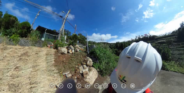 示範720度環景相機拍攝照片旋轉視角觀看情形