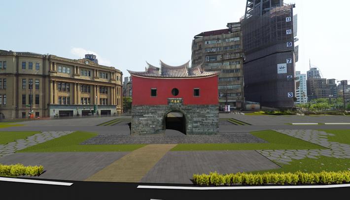 照片7：北門廣場完工後立面模擬圖