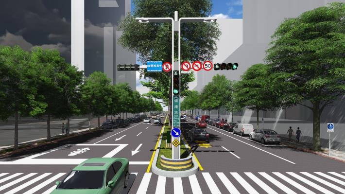 相片5-健康路路燈號誌共桿換裝後模擬圖