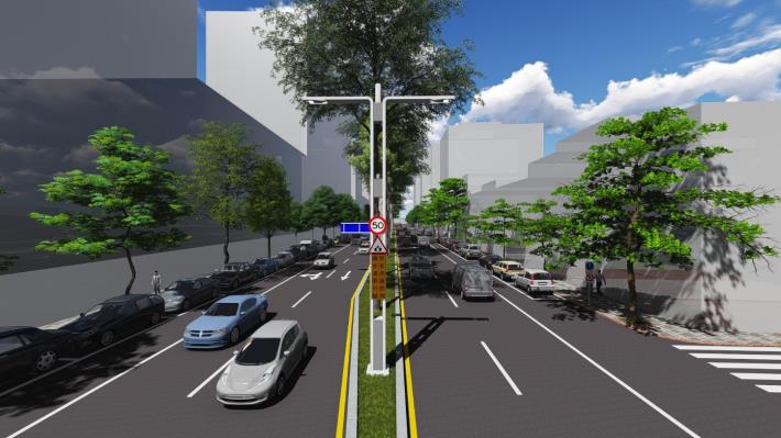 相片8-健康路路燈號誌共桿換裝後模擬圖