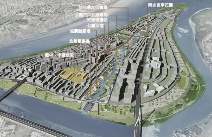 圖6生態社子島中央公園分區構想示意圖