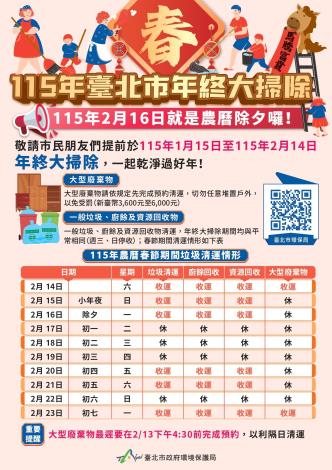 115年年終大掃除期程