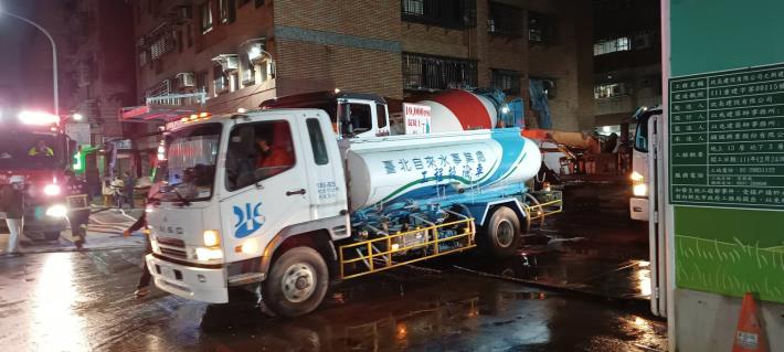 Taipei Water Department's water trucks supporting on-Site water filling operations