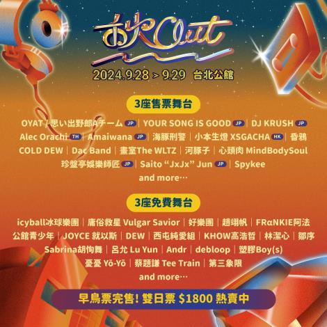 Caption: ChillOut Festival 2024 is Taipei’s largest urban music festival with the most stages, artists, and expansive coverage