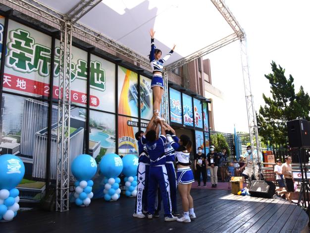 Cheerleading squad lights up the stage