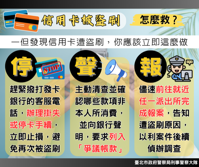 信用卡被盜刷怎麼救