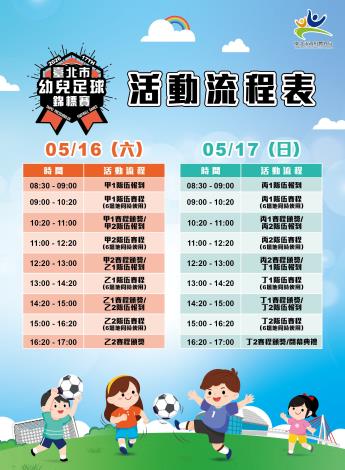 2026臺北市幼兒足球錦標賽-活動流程表