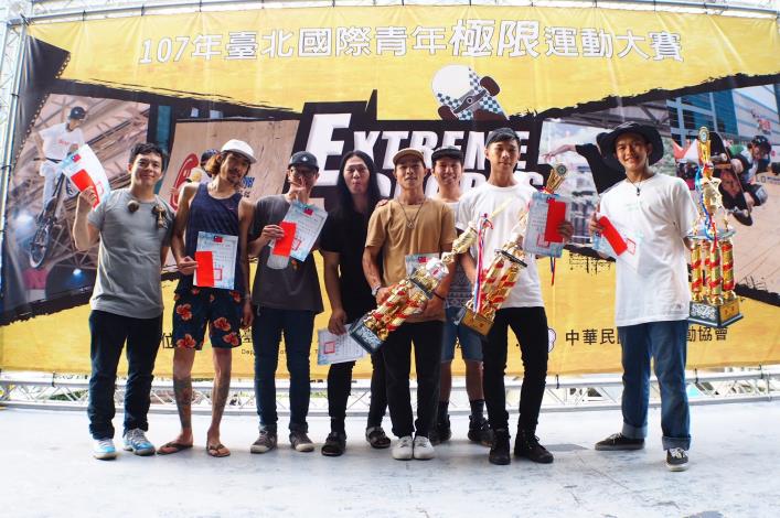 107年臺北國際青年極限運動大賽直排輪選手組獲獎選手