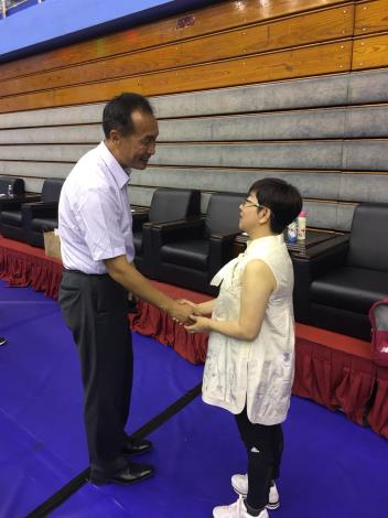 Commissioner Li of department of sports visits the President Lai of C.T.F.S.A  