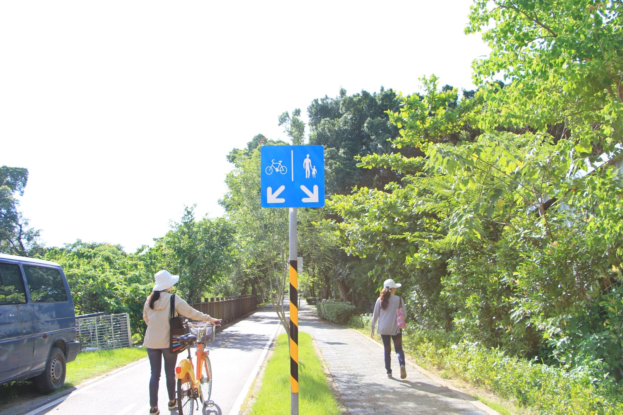 3人車分道型式，讓行人及單車騎士更能安心前進