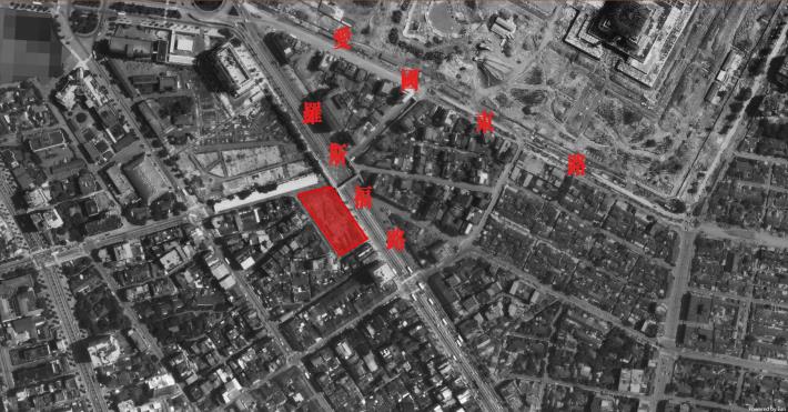 18-1979年到1984年航測影像圖顯示，舊南門市場拆除中(照片來源臺北市政府都市發展局歷史圖資展示系統)