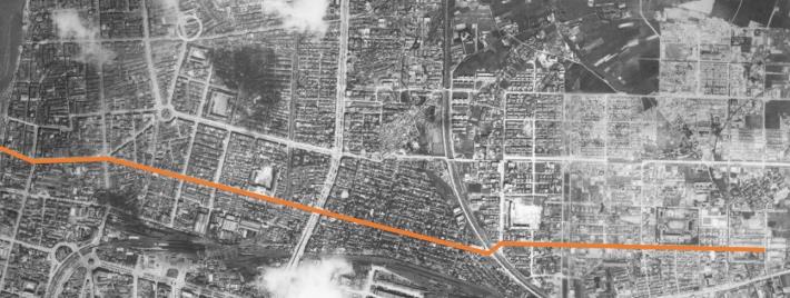 照片3.1956年航測圖上長安東、西路已闢建延伸至中山女高附近。